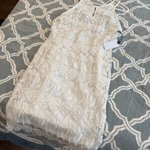 Astr White Lace Dress
